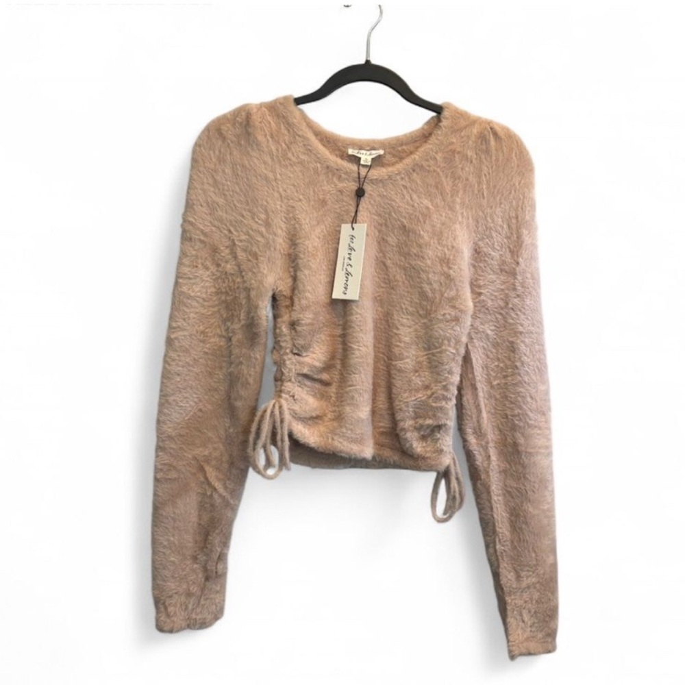 NWT For Love And Lemons Sweater Crop Soft Cream XL - Picture 2 of 9